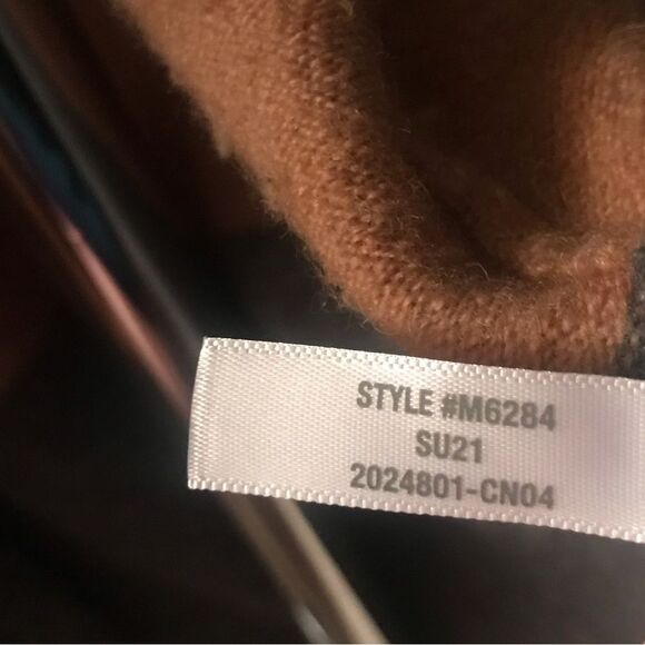 Madewell KENT COLORBLOCK CARDIGAN IN ANTIQUE CREAM Tan Medium Alpaca Wool - Picture 8 of 14